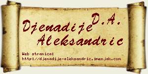 Đenadije Aleksandrić vizit kartica